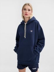 Bluza z kapturem Hummel Loose Bee. Niebieskie bluzy z kapturem Hummel, xl, z aplikacjami, z bawełny, z kapturem. Za 261.70 zł.