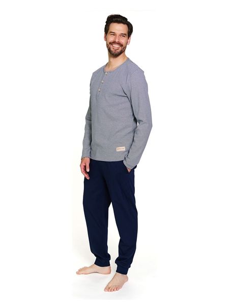 Doctor Nap Piżama w kolorze granatowym rozmiar: XL. Niebieskie piżamy Doctor Nap, xl, bez wzorów, prążkowane, bez ramiączek. Za 139.99 zł.