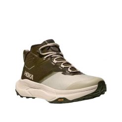 Buty turystyczne Hoka Transport Hike GTX Zielono-Beżowe. Brązowe buty turystyczne HOKA, bez wzorów, z gore-texu, bez zapięcia, trekkingowe, gore-tex. Za 911.30 zł.