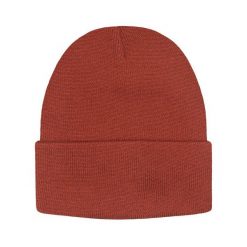 Jednokolorowa Czapka Zimowa Typu Beanie – Zimowa - Ceglana. Czapki zimowe His Story, bez wzorów. Za 40.00 zł.