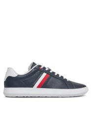 Tommy Hilfiger Sneakersy Essential Leather Cupsole FM0FM04921 Niebieski. Niebieskie buty sportowe casual Tommy Hilfiger, bez wzorów, ze skóry, bez zapięcia. Za 249.99 zł.