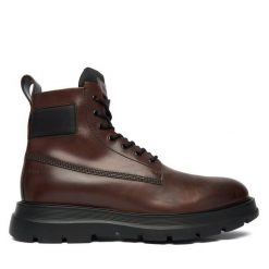 Trzewiki Fabi. Brązowe botki sznurowane Fabi, bez wzorów, bez obcasa, bez zapięcia. Za 1,269.00 zł.