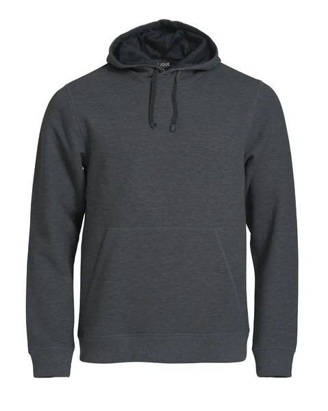 Clique Classic Hoody - bluza z kapturem w melanżu anthracite. Szare bluzy z kapturem CLIQUE, m, bez wzorów, z bawełny, z kapturem. Za 309.10 zł.
