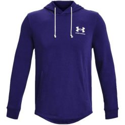 Bluza męska Under Armour UA Rival Terry LC HD. Niebieskie bluzy Under Armour, m, bez wzorów, z bawełny, bez kaptura. Za 114.99 zł.