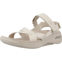 Sandały SKECHERS GO WALK ARCH FIT SANDAL Beżowy. Brązowe sandały Skechers, z materiału, bez zapięcia. Za 234.99 zł.