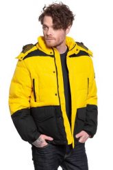 LEE MID PUFFER JACKET LEMON ZEST L87YUNMM 112122980. Płaszcze Lee, na zimę, l, bez wzorów, bez kaptura. Za 309.99 zł.