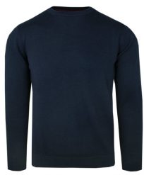 Męski Sweter z Okrągłym Dekoltem (U-Neck) - Alties - Ciemnoniebieski. Niebieskie swetry rozpinane Alties, l, bez wzorów, z bawełny, bez kołnierzyka, bez ramiączek. Za 159.00 zł.