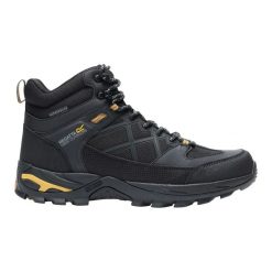 Męskie buty trekkingowe Samaris III. Czarne buty turystyczne Regatta, bez wzorów, z materiału, bez zapięcia, trekkingowe. Za 515.00 zł.