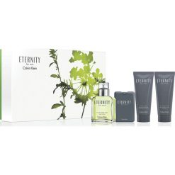 CALVIN KLEIN Eternity Zestaw dla mężczyzn EDT 100 ml + EDT 20 ml + Balsam po goleniu 100 ml + Żel pod prysznic 100 ml. Zestawy kosmetyków marki CALVIN KLEIN. Za 165.01 zł.