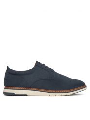 Lanetti Półbuty 123AM1857 Granatowy. Niebieskie eleganckie półbuty Lanetti, bez wzorów, z materiału, bez obcasa, bez zapięcia. Za 149.99 zł.
