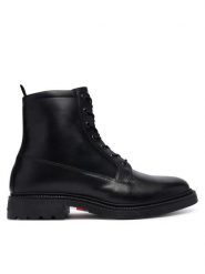 Tommy Hilfiger Trzewiki Corporate Casual Lth Boot FM0FM06174 Czarny. Czarne botki sznurowane Tommy Hilfiger, bez wzorów, ze skóry, bez obcasa, bez zapięcia. Za 749.99 zł.