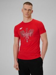 4F Koszulka kibica uniseks - czerwona XS. Czerwone t-shirty sportowe 4F, bez wzorów, bez ramiączek. Za 129.99 zł.