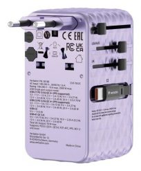 VERBATIM CHARGE 'N' TRAVEL 70W 2C CHOWANY UNIWERSALNY ADAPTER PODRÓŻNY FIOLETOWY. Fioletowe powerbanki Verbatim. Za 274.99 zł.