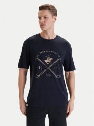 Beverly Hills Polo Club T-Shirt W126-BHMTS-1020-19P Granatowy. Niebieskie koszulki polo Beverly Hills Polo Club, l, bez wzorów, bez kołnierzyka, bez ramiączek. Za 89.99 zł.