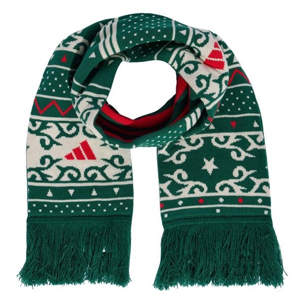 Szalik z grafiką bożonarodzeniową. Białe szaliki Adidas, bez wzorów, z dzianiny. Za 139.00 zł.