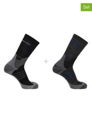 SALOMON Skarpety funkcyjne (2 pary) "X Ultra Access Crew" w kolorze czarnym rozmiar: 45-47. Czarne skarpety Salomon, bez wzorów, z materiału. Za 78.66 zł.