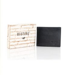 MUSTANG UDINE WALLET MĘSKI SKÓRZANY PORTFEL PREMIUM POJEMNY NA KARTY SKÓRA TG1060R01/791 40mm Gürtel Q.2647 0791 BLACK. Czarne portfele Mustang, bez wzorów, ze skóry. Za 129.99 zł.