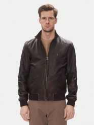 Aeronautica Militare Kurtka skórzana 251PN5043PL199 Brązowy Regular Fit. Brązowe kurtki Aeronautica Militare, m, bez wzorów, ze skóry, bez kaptura. Za 3,549.00 zł.