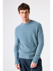 Garcia Sweter w kolorze błękitnym rozmiar: L. Niebieskie swetry nierozpinane Garcia, l, bez wzorów, z wełny, bez kołnierzyka, bez ramiączek. Za 180.91 zł.