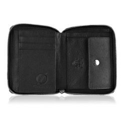 Czarny Męski Portfel RFID Brødrene G-05LC/BL. Czarne portfele Brødrene, bez wzorów, ze skóry. Za 79.00 zł.