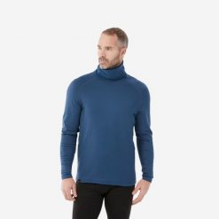 Koszulka termoaktywna narciarska męska Wedze BL 500 rollneck. Niebieskie bielizna termoaktywna WED'ZE, na zimę, l, bez wzorów, z elastanu, bez ramiączek, na golfa. Za 69.99 zł.