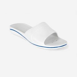 Klapki basenowe męskie Nabaiji 100 Plus. Białe klapki Decathlon, z materiału. Za 49.99 zł.