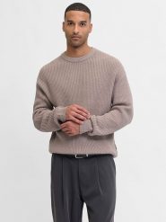 Jack & Jones Sweter "Kaito" w kolorze beżowym rozmiar: L. Brązowe swetry nierozpinane Jack & Jones, l, bez wzorów, ze splotem, bez kołnierzyka, bez ramiączek. Za 144.24 zł.