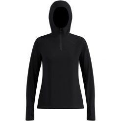 Bluza z kapturem Odlo Mid layer hoody X-ALP. Czarne bluzy z kapturem ODLO, l, bez wzorów, z materiału, z kapturem. Za 499.99 zł.
