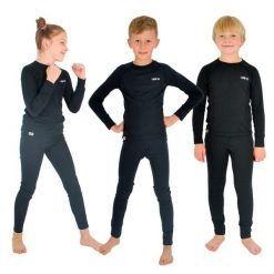 Bielizna termoaktywna juniorska Ice-Q Warm'N'Dry Junior. Czarna bielizna termoaktywna ICE-Q, bez wzorów, z meshu, bez ramiączek. W wyprzedaży za 129.90 zł.