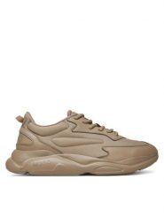 HUGO Sneakersy Leon 50536960 Beżowy. Brązowe buty sportowe casual Hugo, bez wzorów, z materiału, bez zapięcia. Za 649.99 zł.