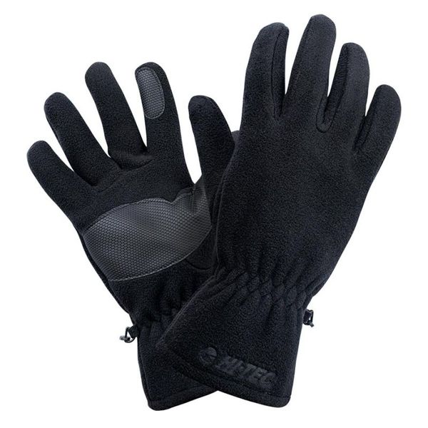 Rękawiczki męskie polarowe Hi-Tec Bage - czarne, Rozmiar XXL. Czarne rękawiczki Hi-tec, na zimę, bez wzorów, z gumy. Za 39.99 zł.