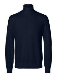 SELECTED HOMME Golf "Mora" w kolorze granatowym rozmiar: L. Niebieskie golfy Selected Homme, l, bez wzorów, z bawełny, bez ramiączek. Za 119.40 zł.