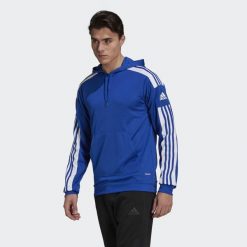 Bluza męska adidas Squadra 21 Hoodie. Białe bluzy Adidas, l, bez wzorów, z kapturem. W wyprzedaży za 188.95 zł.