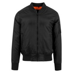 Męska Kurtka Bomber. Brązowe kurtki BUILD YOUR BRAND, m, bez wzorów, bez kaptura. Za 297.99 zł.