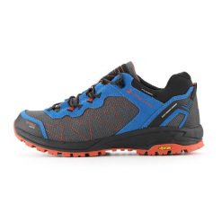 Buty niskie trekkingowe męskie Alpine Pro Ibane 2 Vibram. Niebieskie trekkingi Alpine Pro, bez wzorów, ze skóry, bez zapięcia. W wyprzedaży za 569.00 zł.