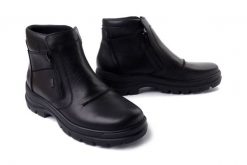 RIEKER TEX F5463-00 black, botki męskie. Czarne botki sznurowane Rieker, na zimę, bez wzorów, z wełny, bez obcasa, bez zapięcia. Za 335.94 zł.