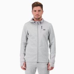 Kurtka męska z kapturem wodoodporna do biegania NEOTECH JACKET. Szare kurtki BODYCROSS, m, bez wzorów, z materiału, z kapturem. Za 640.99 zł.