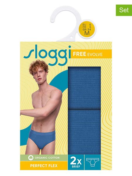 Sloggi Slipy (2 pary) w kolorze niebieskim rozmiar: XXL. Niebieskie slipki Sloggi, xxl, bez wzorów. Za 52.79 zł.