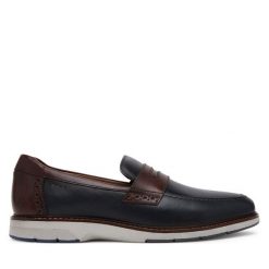 Półbuty Josef Seibel. Niebieskie eleganckie półbuty Josef Seibel, bez wzorów, bez obcasa, bez zapięcia. Za 289.99 zł.