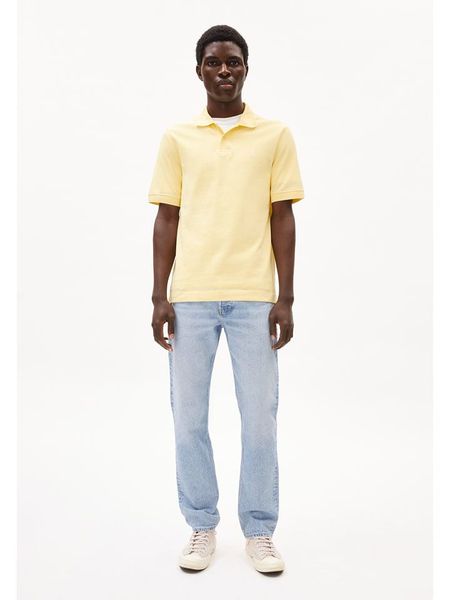 Armedangels Koszulka polo "Maario" w kolorze żółtym rozmiar: M. Żółte koszulki polo armedangels, m, bez wzorów, z bawełny, bez kołnierzyka, bez ramiączek. Za 113.63 zł.