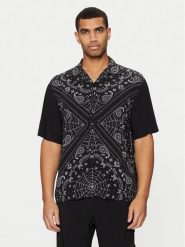 HUGO Koszula Espino 50534252 Czarny Oversize. Czarne koszule Hugo, m, bez wzorów, z wiskozy, bez kołnierzyka, bez ramiączek. Za 299.99 zł.
