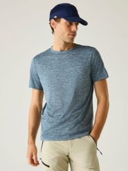 Regatta Koszulka funkcyjna "Fingal Edition" w kolorze niebieskim rozmiar: XXL. Niebieskie t-shirty sportowe Regatta, bez wzorów, z materiału, bez ramiączek, outdoorowe. Za 52.42 zł.
