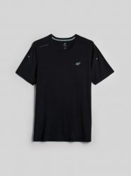 4F Koszulka trekkingowa z włókna bambusowego męska - czarna XXL. Czarne t-shirty 4F, m, bez wzorów, z materiału, bez kołnierzyka, bez ramiączek. Za 119.99 zł.