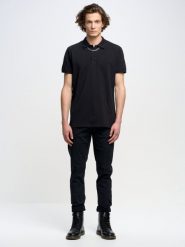 Koszulka męska polo czarna Markolinos 906. Czarne koszulki polo BIG STAR, l, bez wzorów, z jeansu, bez kołnierzyka, bez ramiączek. Za 139.99 zł.