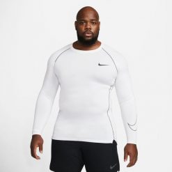 Koszulka Męska Termoaktywna Nike Pro Tight Compression. Białe bluzy Nike, m, bez wzorów, bez kaptura. W wyprzedaży za 158.35 zł.