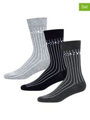 DKNY Skarpety (3 pary) w kolorze czarno-szarym rozmiar: 40-45. Czarne skarpety DKNY, bez wzorów. Za 42.95 zł.
