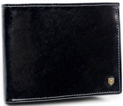 Portfel męski skórzany N61-RVT BLACK. Czarne portfele ROVICKY, bez wzorów. Za 65.99 zł.