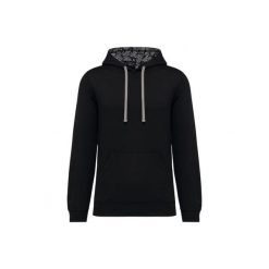Wzorzysta bluza z kontrastowym kapturem Kariban. Czarne bluzy z kapturem KARIBAN, xs, bez wzorów, z bawełny. Za 174.00 zł.