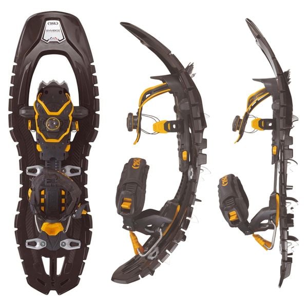 Rakiety śnieżne TSL symbioz hyperflex ajust. Czarne buty trekkingowe TSL, bez wzorów, bez zapięcia. Za 1,340.70 zł.