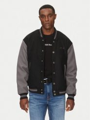 Guess Jeans Kurtka bomber M5RL32 WHAC2 Czarny Regular Fit. Czarne kurtki Guess Jeans, m, z aplikacjami, z jeansu, bez kaptura. Za 439.99 zł.